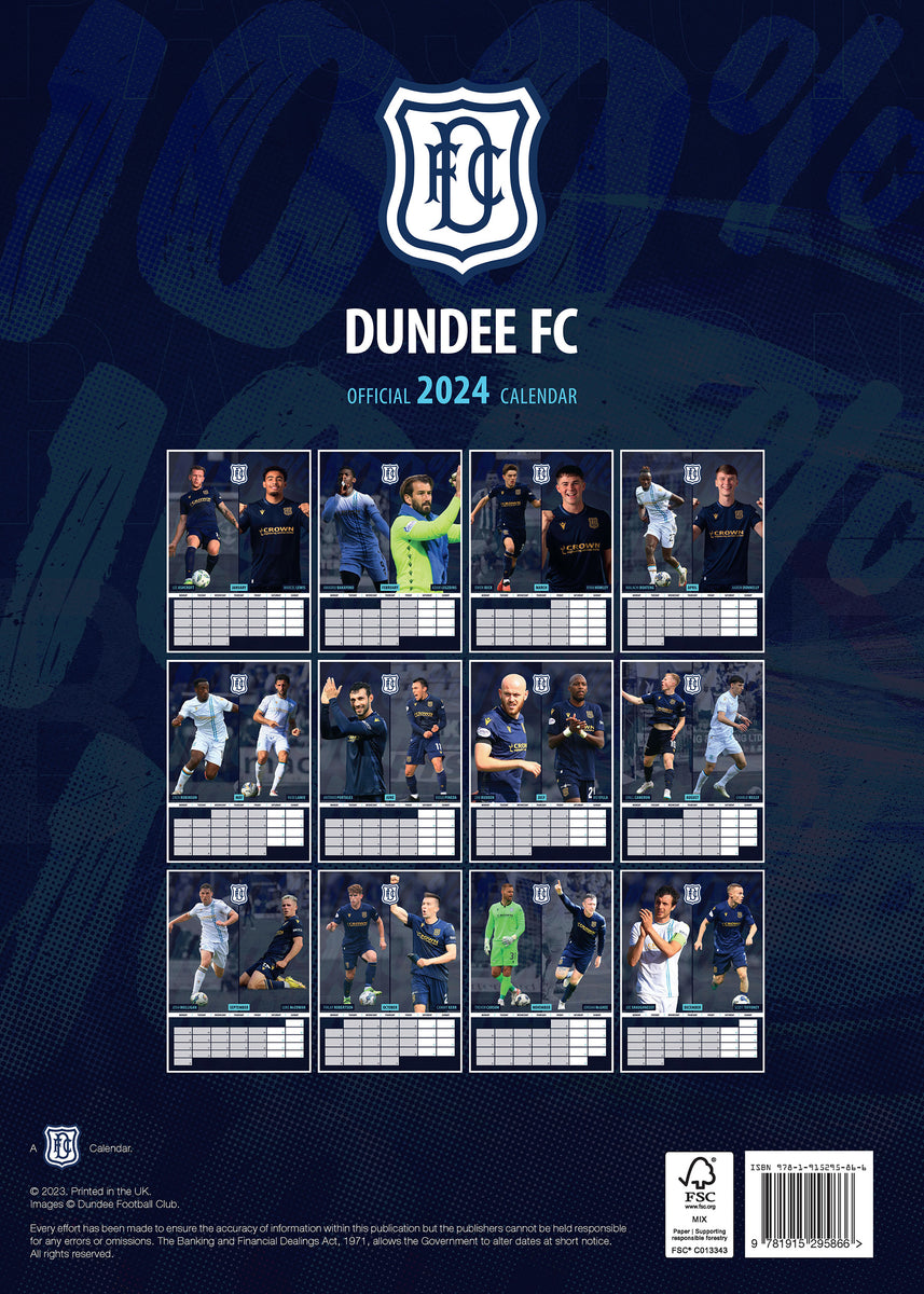 Dundee FC Official 2024 A3 Wall Calendar Global Merchandising