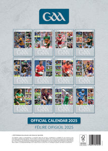 GAA Official 2025 A3 Wall Calendar Gaelic Athletic Association