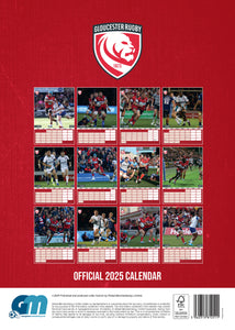 Gloucester Rugby Official 2025 A3 Wall Calendar