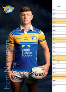 Leeds Rhinos Official 2025 A3 Rugby League Calendar