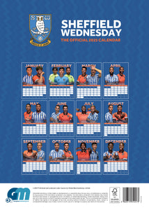 Sheffield Wednesday Official 2025 A3 The Owls Football Wall Calendar