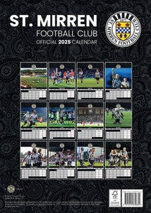 St. Mirren FC Official 2025 A3 Wall Calendar