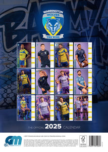 Warrington Wolves Official 2025 A3 Rugby League Wall Calendar